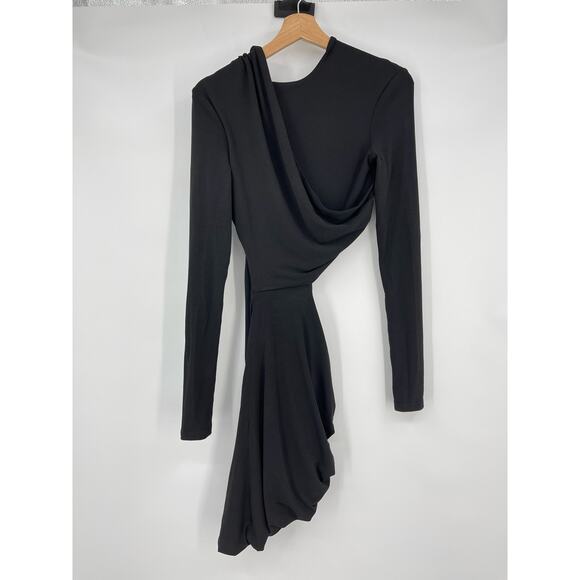 A VINTAGE FIT | Hooded Cut Out Dress in Black Mini Gothic Backless S - Picture 4 of 15